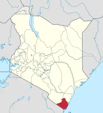 Kaart van Kwale County