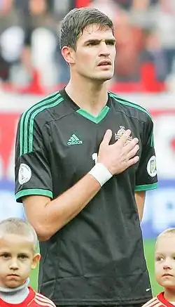 Lafferty in 2012 voor Noord-Ierland in een kwalificatieduel voor het WK 2014 tegen Rusland  (2–0 verlies).