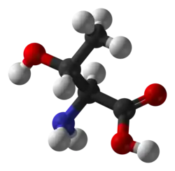 ▵ Molecuulmodel van L-Threonine