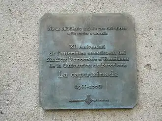 Gedenktafel voor de 40ste verjaardag van de gebeurtenis