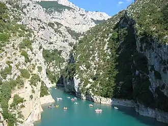 De kloof nabij het meer van Sainte-Croix