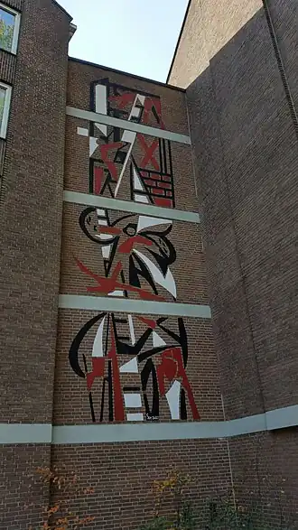 Ladders 1960, sgraffito in Amsterdam Osdorp