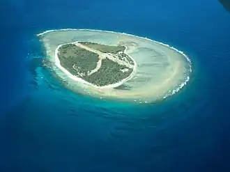 Lady Elliot Island vanuit de lucht.