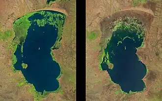 Chilwameer met verschillende waterstanden