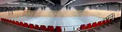 Panorama van een van de traininghallen