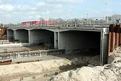 De landtunnel ter hoogte van de Vleutenseweg (maart 2008)