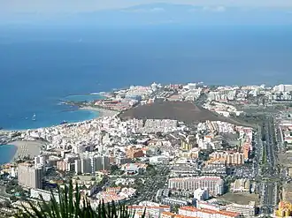 Los Cristianos en Playa de las Américas - gezien vanuit Montaña de Guaza