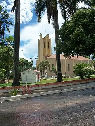 Katholieke kerk Sagrado Coração de Jesusin het centrum van Bento de Abreu