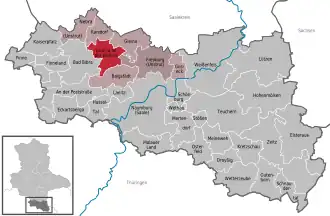 Kaart van Laucha an der Unstrut