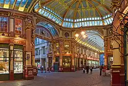 Het overdekte Leadenhall Market is deel van de route