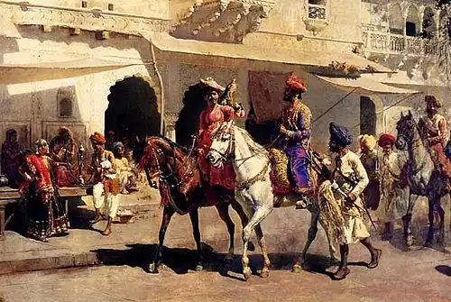 Leaving For The Hunt At Gwalior(ca. 1887)