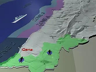 De operatiezone van UNIFIL.