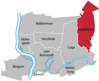 Ligging van Logabirum in de gemeente Leer
