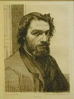 Portret van Alphonse Legros door Félix Bracquemond