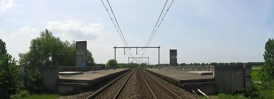 Spoorlijn t.h.v. het nooit afgebouwde station Lelystad Zuid