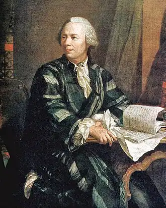 Portret van Leonhard Euler door Jakob Emanuel Handmann, ca. 1756