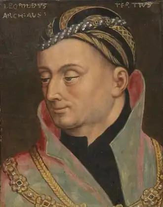 16e-eeuws portret van Leopold IV van Habsburg door Antoni Boys.