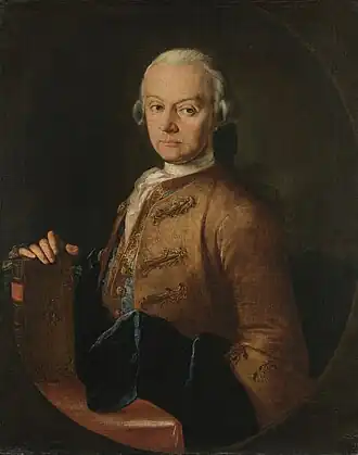 Leopold Mozart ca. 1765, toegeschreven aan Pietro Antonio Lorenzoni. Mozart Museum, SalzburgNew Grove (1980), p. 677
