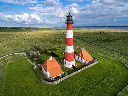 2015: Vuurtoren in Westerheversand in Duitsland