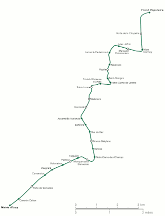 Parijse metrolijn 12 op de kaart