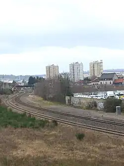 De spoorlijn voor Montluçon.