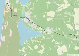 Spoorlijn Ychoux - Biscarrosse-Plage op de kaart