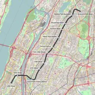 Concourse Line op de kaart