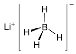 Structuurformule van lithiumboorhydride