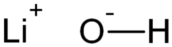 Structuurformule van lithiumhydroxide
