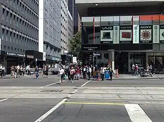 Kruispunt van Elizabeth Street en Little Collins Street.