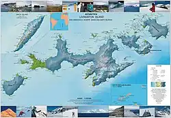 Topografische kaart van Livingston Island, Greenwich, Robert, Snow en Smith Islands