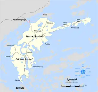 Kaart van Ljusterö