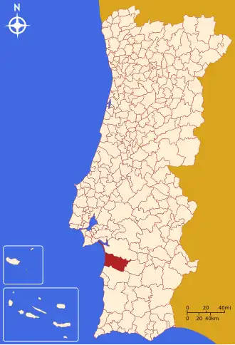 Locatie van Grândola