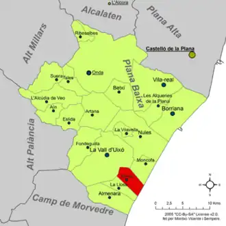 Kaart van Chilches / Xilxes