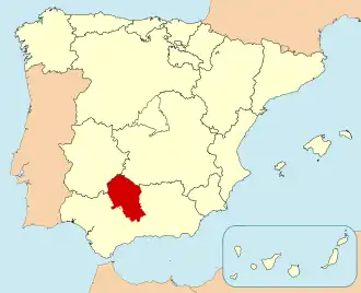 Ligging van Córdoba in Spanje