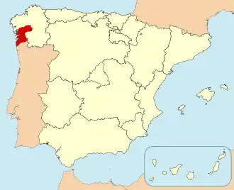 Ligging van Pontevedra in Spanje