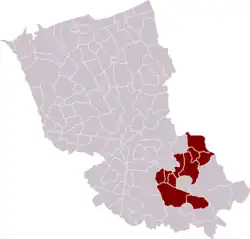 Gemeenten aangesloten bij de CC rurales des Monts de Flandre