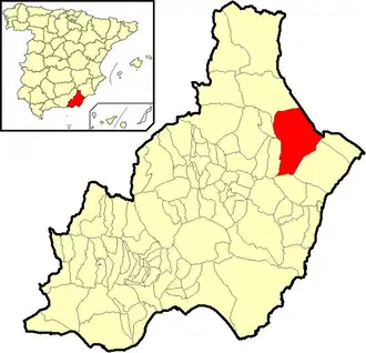 Kaart van Huércal-Overa