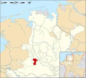 Het graafschap Steinfurt in 1560.