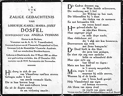 Bidprentje Lodewijk Dosfel