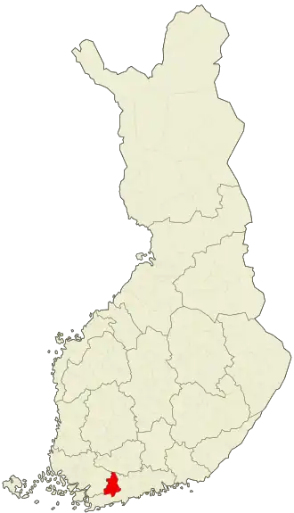 Kaart met de locatie van Lohja