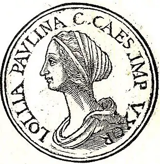 Lollia Paulina afgebeeld in de Promptuarii Iconum Insigniorum