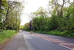 Links de golfcourse, rechts Oxleas Wood