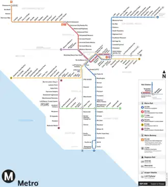 Lijnenkaart van Los Angeles