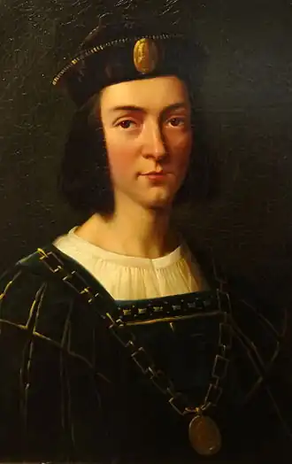 Portret Lodewijk II van Bourbon, Luigi Rubio, 1836. Collectie: Musée Anne de Beaujeu