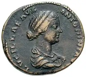 Portret van Lucilla op een sestertie. Foto met toestemming van Classical Numismatic Group, Inc. (CNG)
