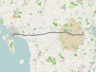 Spoorlijn Lunderskov - Esbjerg op de kaart