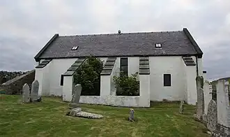 De zuidzijde van Lunna Kirk.