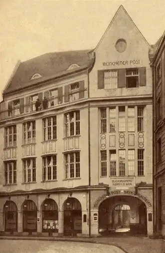 Kantoor en drukkerij van de Münchener Post, 1916
