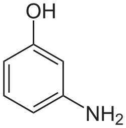 Structuurformule van 3-aminofenol